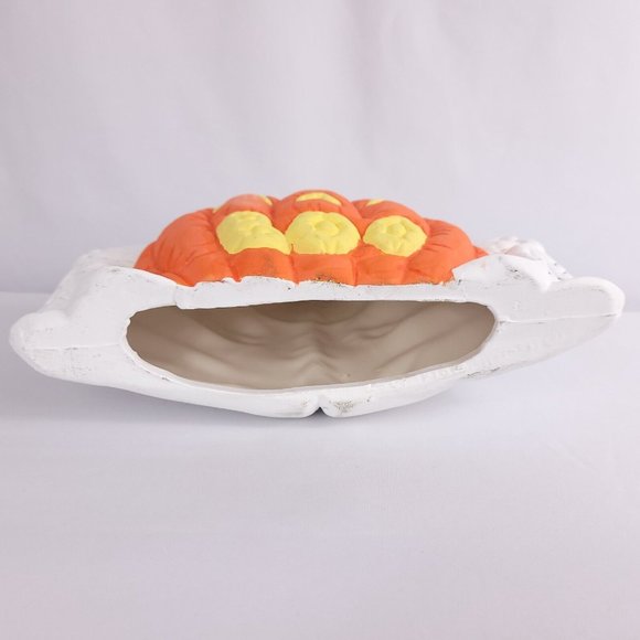 Handpainted Ghost w/ Jack O' Lantern Pumpkin Boo Mouth Ceramic Halloween Figure - Picture 5 of 8